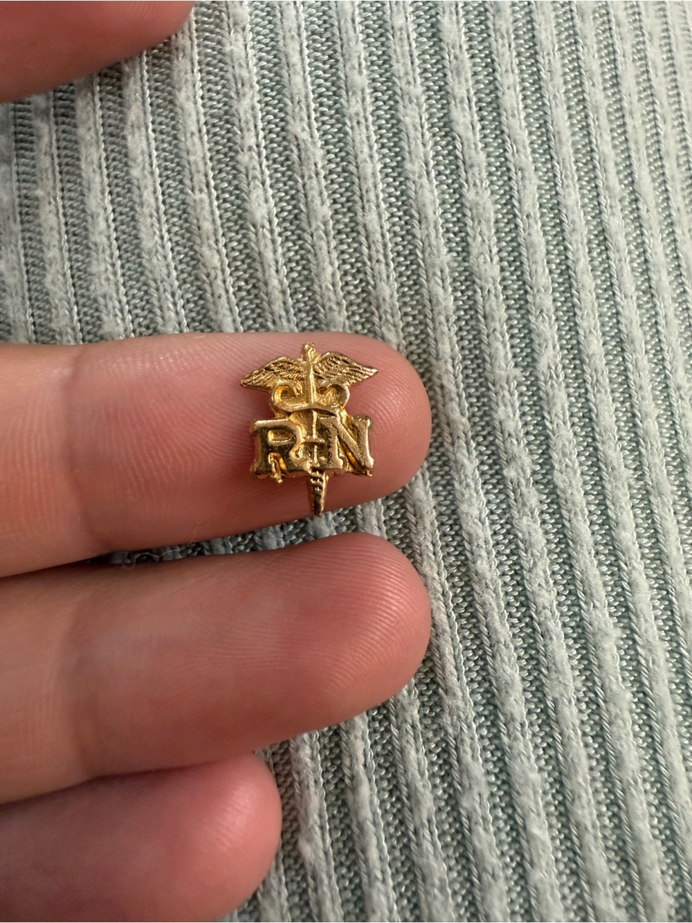 14k Gold Broken Registered Nurse Lapel Pin